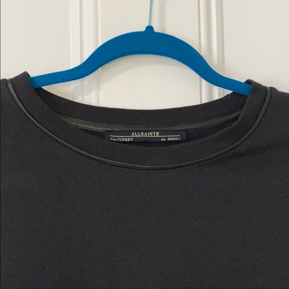 AllSaints black leather Mei Sweat - Picture 3 of 9